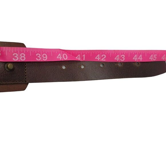 Antoniazzi Firenze Artesian Leather Belt XL‎ Brown Silver Bronze Grommet Studded - Picture 5 of 10